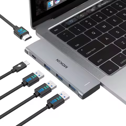 MOKiN Thunderbolt 3 Docking Station USB C HUB to 4K HDMI Hub Adapter USB 3.0 100W PD3.0 for MacBook 