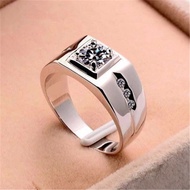 [Ship Today] Luxury White Diamond Inlay Ring Men Engagement Wedding Wide Ring