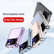 Luxury Bumper Plating PC Casing Samsung Galaxy Z Flip 4 Z Flip 3 Z Flip 4  Four-corner Tackle Shockp