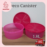 Tupperware 1.8L Deco Canister Pink Set Bekas Kuih Raya Ketak Udara Air Tight Swissroll Kek Cake Stor