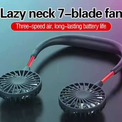 USB Neck Fan Sports Portable Electric Fan Long Battery Life Lazy Neck Fan Silent Small Fan Outdoor C