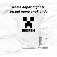 Jumper Bayi Custom Nama Minecraft Kaos Lucu Baby Romper - Little Josie