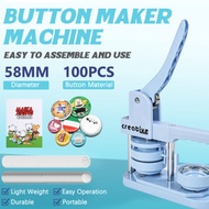 【24H】Pin Maker Machine 58mm Set Diy Button Pin Machine Handmade Badge Maker Machine Badge Custom