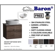 BARON A103 TOP MOUNT 304 STAINLESS STEEL BASIN / VANITY CABINET FOR BATHROOM / TOILET