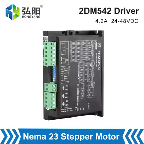 JMC Stepper Motor Driver 2DM542 2-Phase 24-48VDC Output 4A Nema 23 Hybrid Motor Suitable For CNC Mil