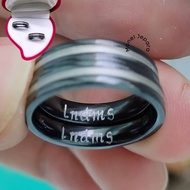 HITAM FREE CARVED BLACK RING COUPLE NAME
