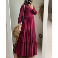 gamis polos/dress polos hitam/dres polos wanita/dres polos panjang/dres perempuan dewasa/susun polos