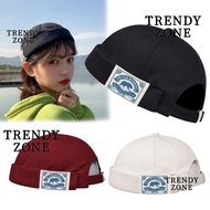 TRENDYZONE Brimless Hat, Hip Hop Solid Color Melon Docker Cap, Fashion Adjustable Without Visor Dock