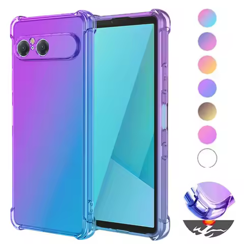 Gradient Airbag TPU Case for Sony Xperia 10 VII 1 V Protective Shockproof Cover Fundas Coque Capa