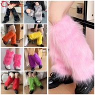 DEWDROP​ Furry Leg Warmers, Japanese Style Faux Fur Lolita Boots Cover, Harajuku Style Y2K 40cm Soft