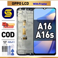 LCD with FRAME for OPPO A16/ A16s Compatible For Glass Original Touch Screen Digitizer