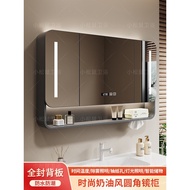 Arc Bathroom Mirror Cabinet Toilet Mirror Storage Integrated Cabinet Wall-Mounted Smart with Light D