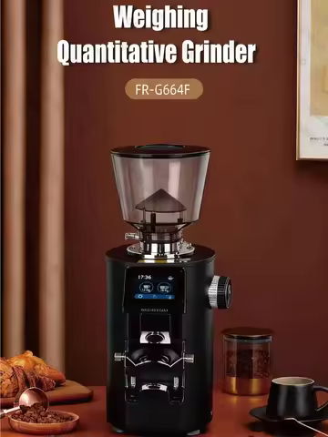 Coffee K64SC Professional Weighing Quantitative Coffee Grinder 64mm Flat Burr Touch Screen Espresso 