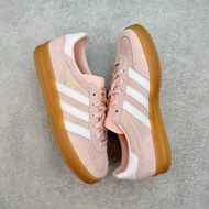Kasut sukan Adidas Original Gazelle gaya kasual, kasut sukan gaya Jerman berwarna merah jambu dan pu