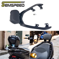 SEMSPEED Motorcycle Backrest Luggage Rack Rear Passenger Seat Back Rest Sissy Bar For Yamaha XMAX 300 250 V1 V2 2018-2024