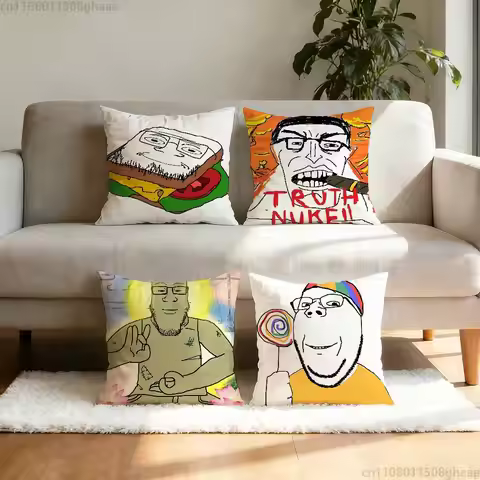 Wojak Soyjak Its Over Pillow Case Sofa Living Room Bedroom Headboard Backrest Cushion Square Cushion