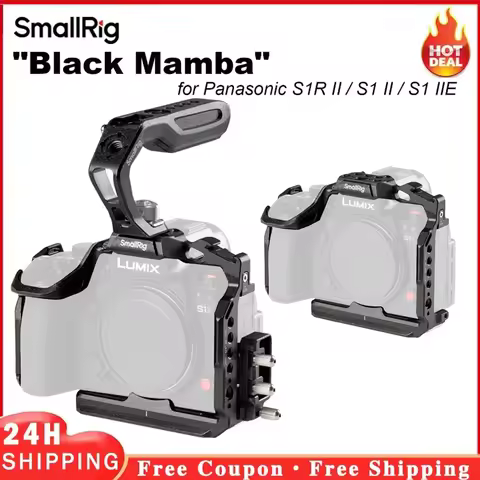 SmallRig "Black Mamba" Cage Kit for Panasonic S1R II / S1 II / S1 IIE Built-In Arca-Swiss Quick Rele