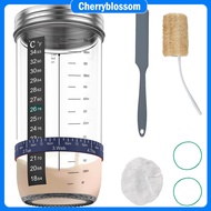 730ml Sourdough Starter Jar Kit with Scale Thermometer Heat Resistant Sourdough Starter Container Re
