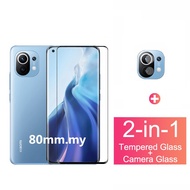 Xiaomi Mi 11 Mi11 5G Tempered Glass Full Coverage Xiaomi mi 11 lite Redmi Note 10 9 9T Pro Poco F3 X3 Pro NFC 2in1 Screen Protector Glass Film &amp; Camera Lens Protector