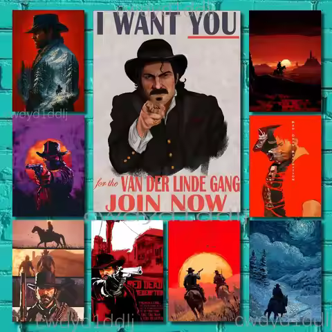 RDR2 R-Red Dead Redemption 2 Poster For Gift Wall Art Decoration Painting Office Decoration Frameles