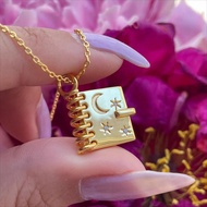 4.8 Love Letter Necklace Openable Book Pendant Necklace Unique English Words Star Moon Jewelry