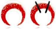 1 Pair Glass Ear Piercing 2G 0G 00G Septum Pincher Tapers Ear Expander C-Shape Buffalo Stretcher, 12