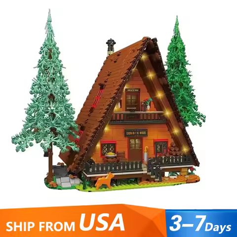 Creative Expert MOC Cabin in The Woods Forest House Wooden House Model 3398PCS Building Blocks Brick