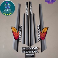 STRIPING STICKER LIS LES POLET HONDA win 100 black gray silver standard quality body Mulyo STICKER S