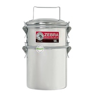 ZEBRA SUS304 STAINLESS STEEL JUMBO SMART LOCK TIFFIN BOX/ FOOD CARRIER/ LUNCH BOX 14CM X 2 TIERS