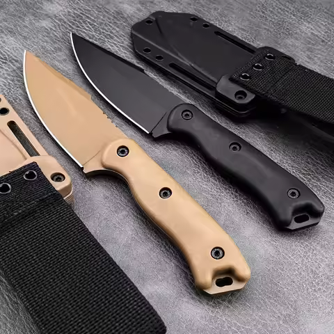 BK18 Outdoor Fixed Blade Knife Nylon Fiberglass Handle with Sheath D2 Blade EDC Straight Knife Hunti