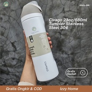 [Free Gift] CIVAGO 23oz/680ml Stainless Steel Tumbler Insulated Drinking Bottle with Straw BPAbebas