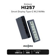 Incore HI257 Smart Display Type-C M.2 NVMe Enclosure SSD Case