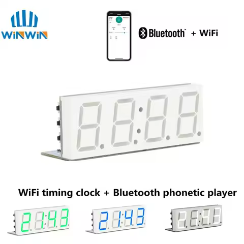 WiFi timing clock module + Bluetooth audio player automatic clock DIY digital electronic clock wirel