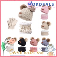OKDEALS 3pcs Baby Hat Scarf Gloves Set, Windproof Outdoor Warm Toddler Bonnet,  Infant Accessories T