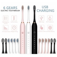 【Malaysia Stock+Instant Shipping】Latest Rechargeable Electric Toothbrush 6 Modes IPX7 Waterproof