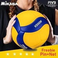 MIKASA V330W,V300W,V200W Official Size 5 Soft Volleyball Match Training Ball with Pump Pin Net