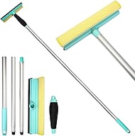 51" Squeegee for Window Cleaning,2 in 1 Window Cleaning Squeegee Kit with Dual Side Lade Rubber & Sp
