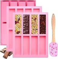 Pack of 3 Cereal Bars Baking Mould Rectangular Baking Mould, 8 Cavities Silicone Mould Bars Silicone