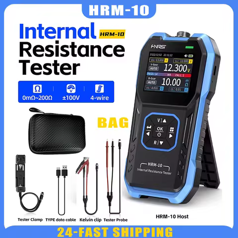 FNIRSI HRM-10 Automotive Battery Capacitor Testing AC Lithium Lead 18650 High Precision Battery Volt