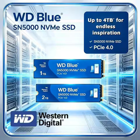 Western Digital SN5000 WD Blue 1T 2T PCIe Gen 4.0 NVMe M.2 2280 Internal SSD Hard Drive for Laptop G