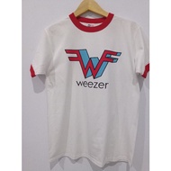 T-shirt Weezer-3D-Logo-White-Mens-Ringer-T-Shirt-Flying-W-Rivers-Cuomo-Alternative-Rock-