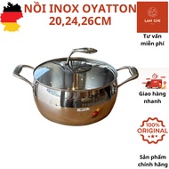 OYATTON stainless steel pot, large soup pot, stainless steel soup pot, 3-layer stainless steel pot, 