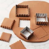 1/3pcs Square Stainless Steel Biscuit Mold, Wave Pattern Biscuit Cutter, Kitchen Baking Utensil, Coo