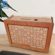 [Gazechimp] Wooden Money Box Child Money Save Bank Money Saver Portable Retro Durable Money Saving B