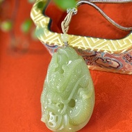 秒殺價 天然和田玉黃口料龍吊墜