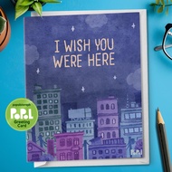 Popol - I Wish You Were Here - I Love You Greeting Card Sweet Cute Valentines Card Love Anniversary