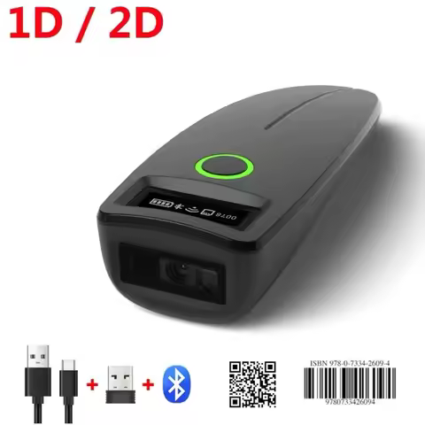 2D Barcode Scanner W7 Mini Wireless Bluetooth Handheld Portable 1D 2D QR Code Data Matrix PDF417 Rea