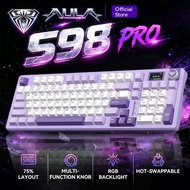 AULA S98 Pro side-engraved PBT keycaps LCD screen knob wireless mechanical keyboard RGB 96 keys 8000