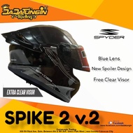 SPYDER Spike 2 v.2 PD Fullface Helmet w/ Free Clear Visor and Spoiler