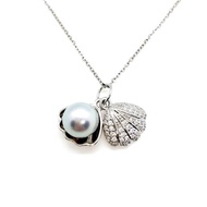 鑽貝海水真多麻珍珠純銀項鍊
